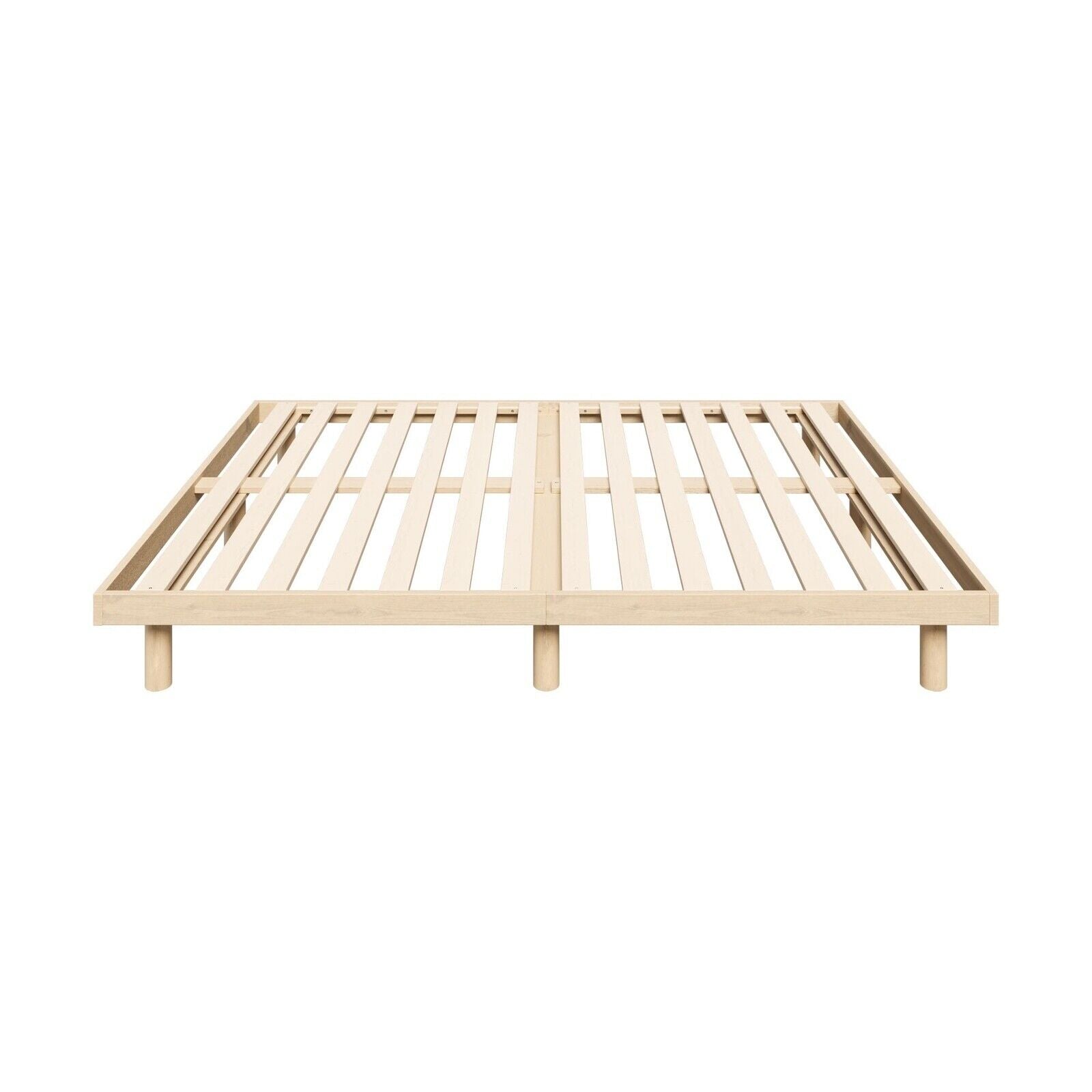 Oikiture Bed Frame Double Size Wooden Base Bed Platform Solid Wood Slats - Sunyee