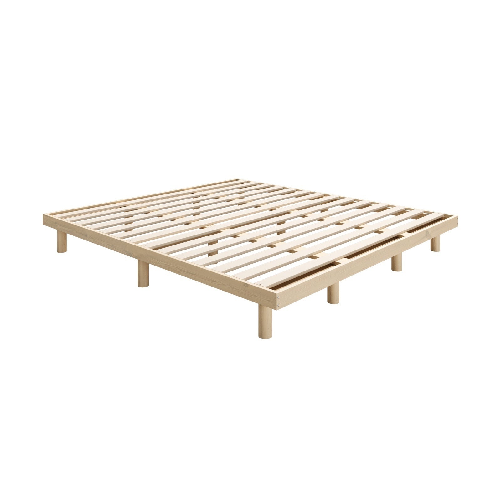 Oikiture Bed Frame King Size Wooden Bed Base Platform Solid Wood Slats - Sunyee