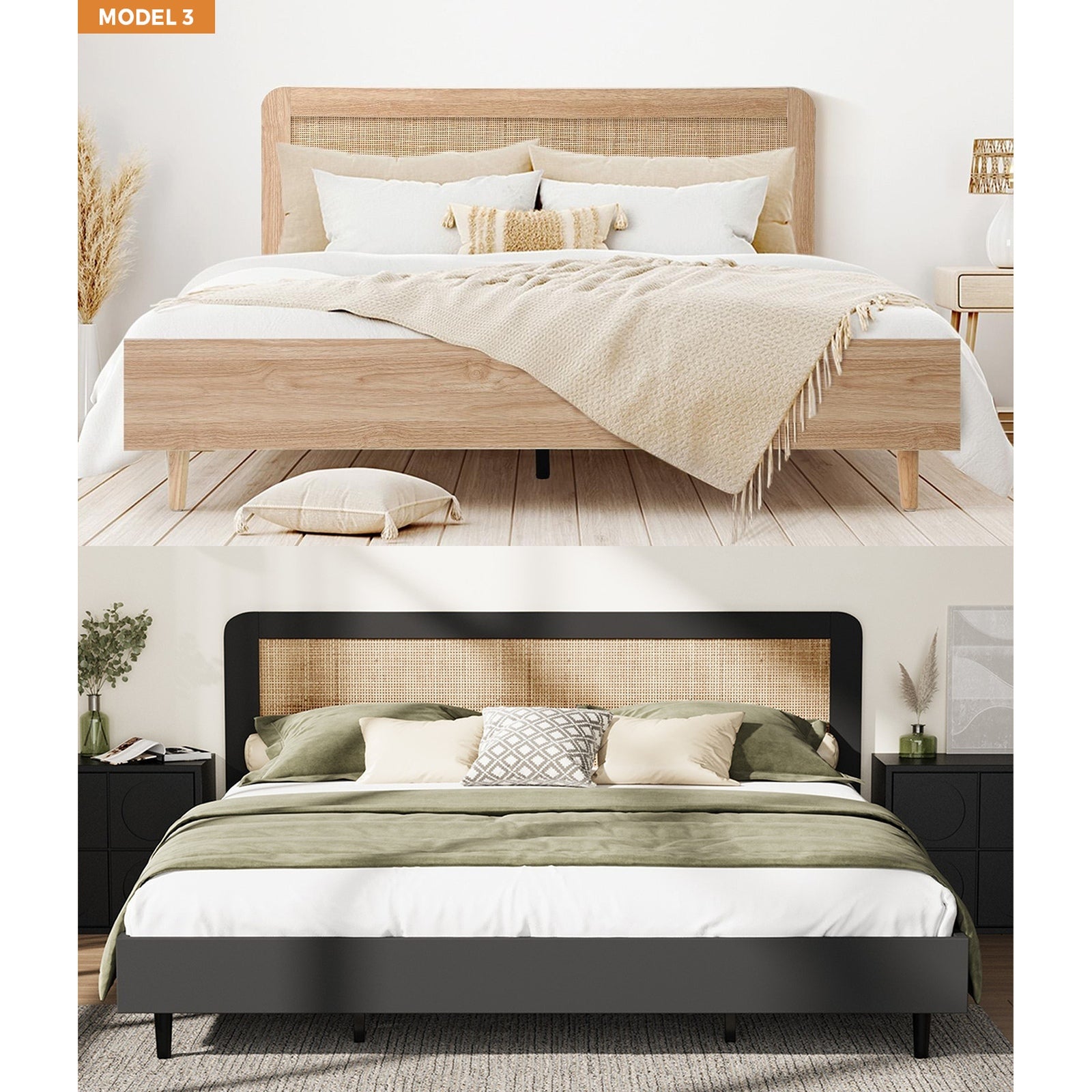 Oikiture Bed Frame Queen Double King Single Size Wooden Bed Platform Timber - Sunyee