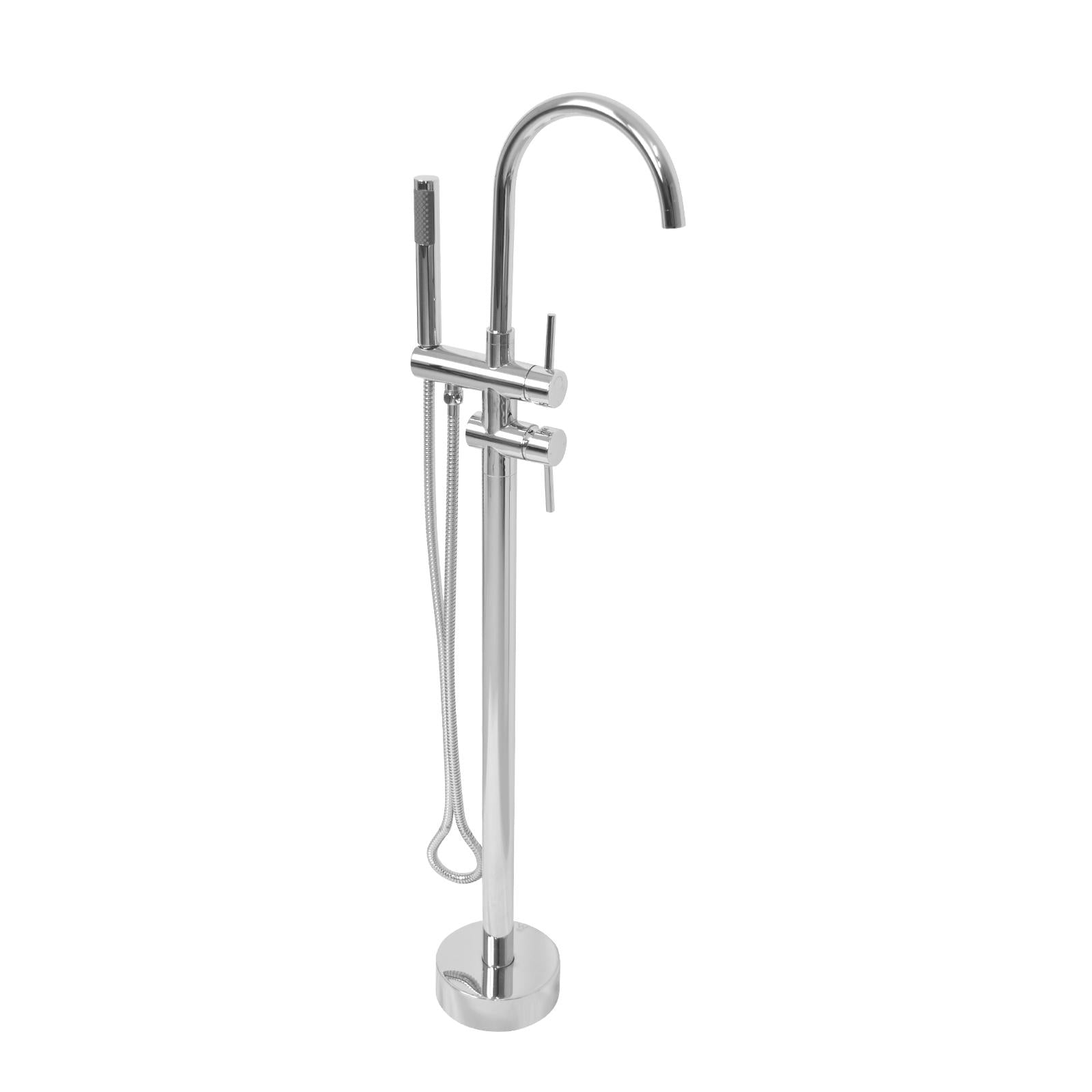 WELS Freestanding Bath Tub Shower Mixer Tap Head Faucet Handheld Floor Mounted - Sunyee