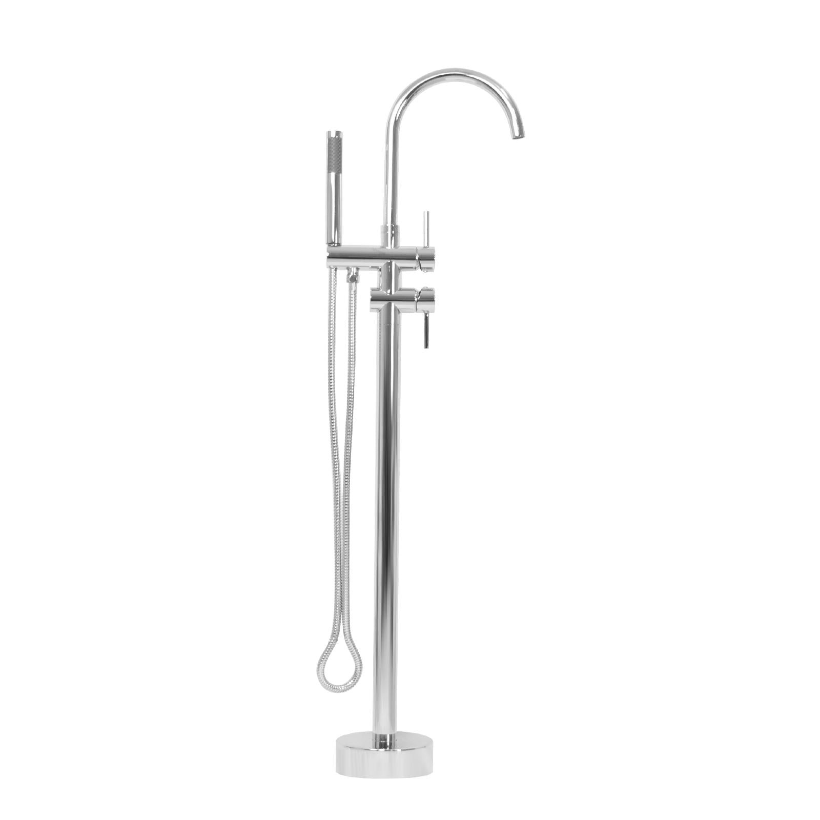WELS Freestanding Bath Tub Shower Mixer Tap Head Faucet Handheld Floor Mounted - Sunyee