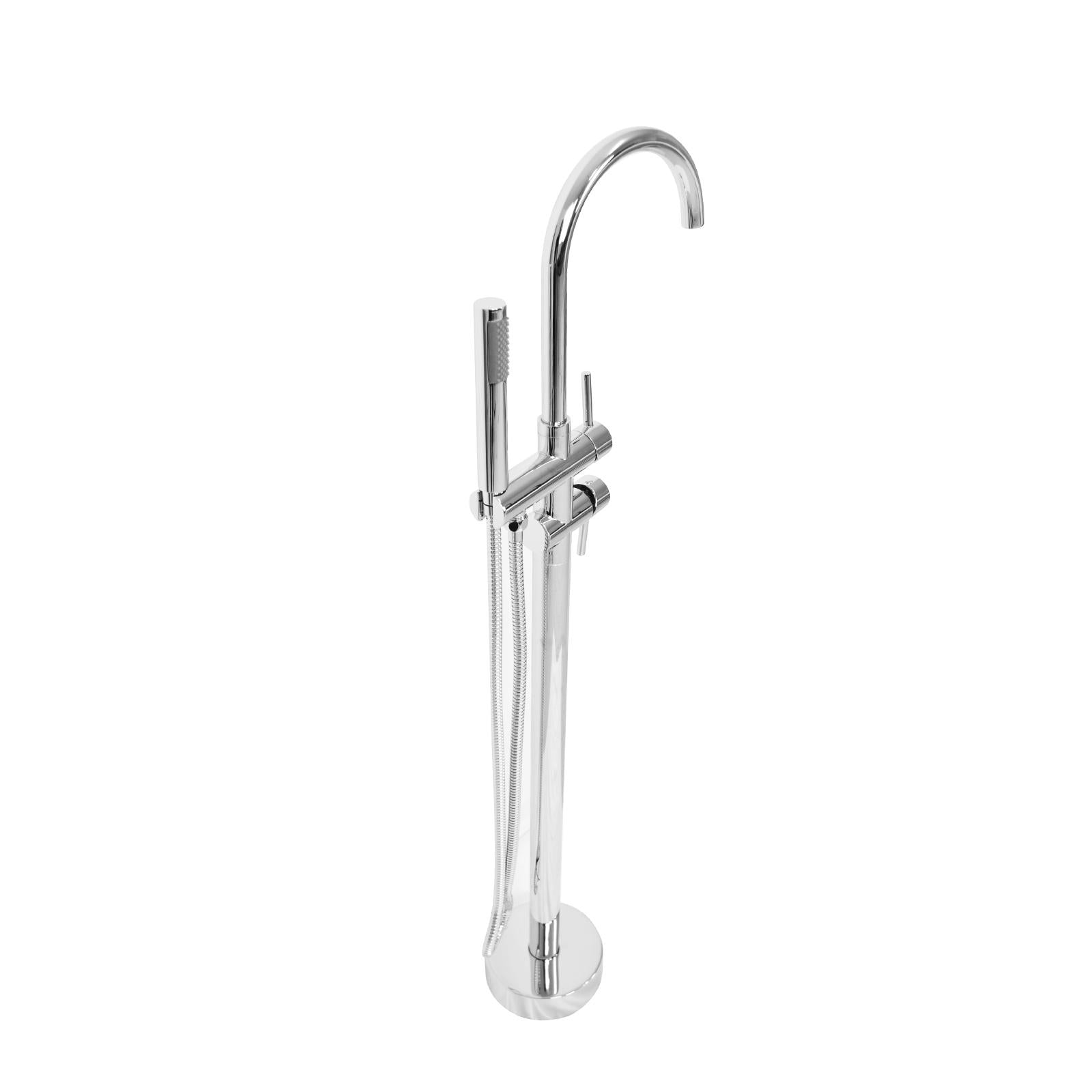 WELS Freestanding Bath Tub Shower Mixer Tap Head Faucet Handheld Floor Mounted - Sunyee