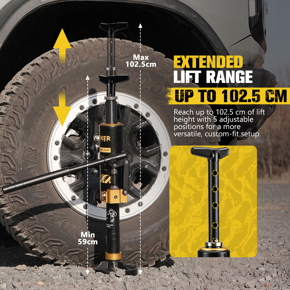 Bunker Indust 8.8Ton Hydraulic Lift Recovery Jack Removable Base Offroad Repair