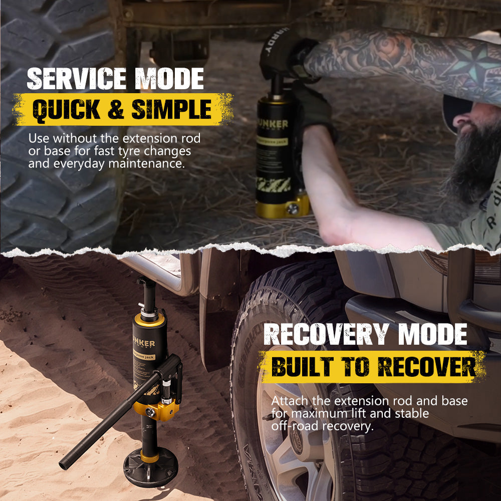Bunker Indust 8.8Ton Hydraulic Lift Recovery Jack Removable Base Offroad Repair