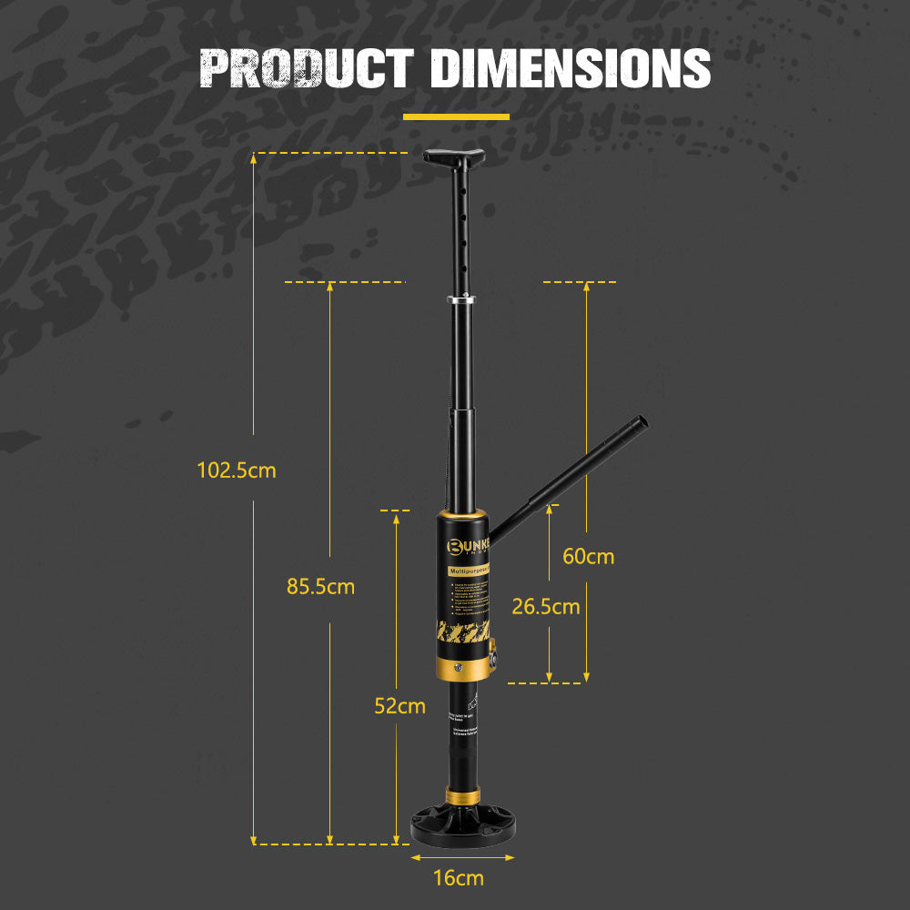 Bunker Indust 8.8Ton Hydraulic Lift Recovery Jack Removable Base Offroad Repair