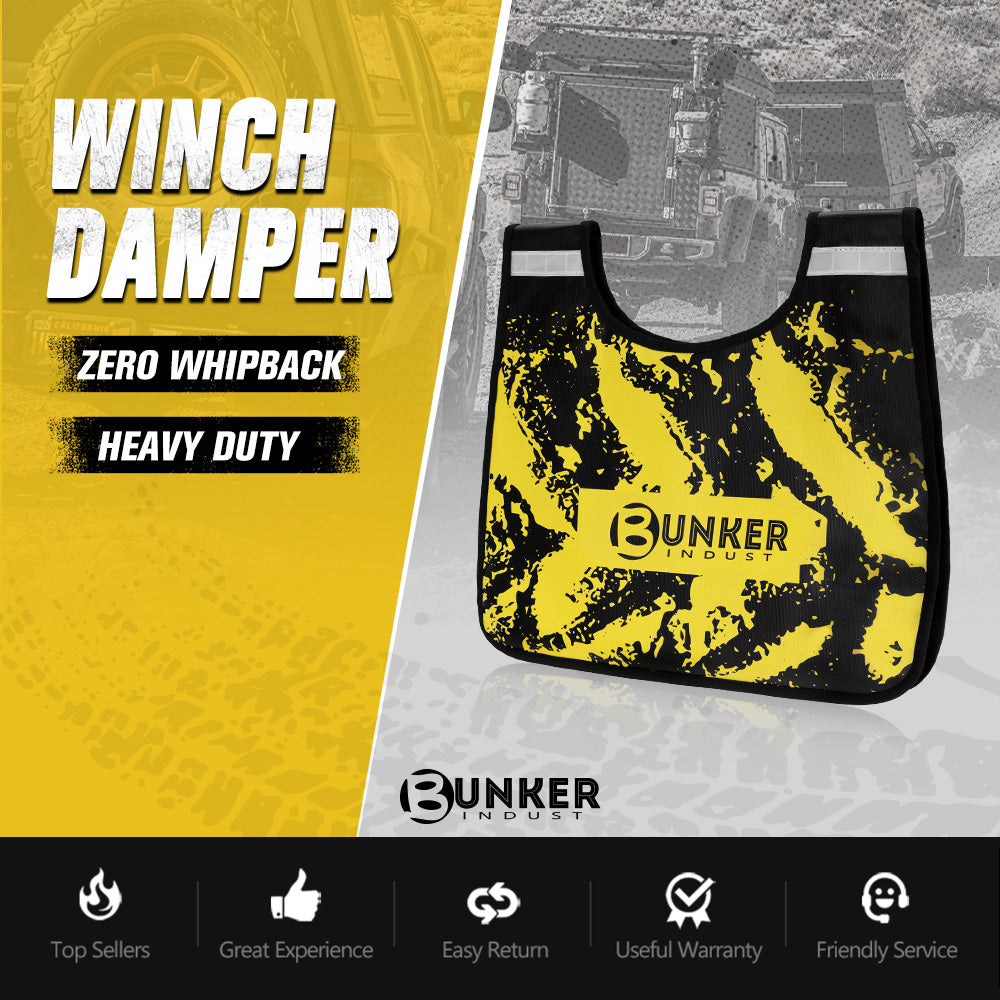 Bunker Indust Winch Cable Damper Recovery Safety Blanket With Storage Pocket