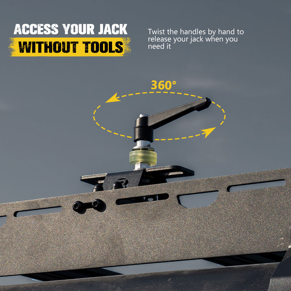 Bunker Indust High Lift Farm Jack Mount Brackets M6/M8 Slots For Roof Rack