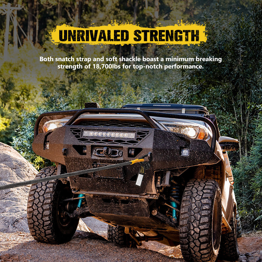 Bunker Indust 4x4 Recovery Kit Kinetic Rope Soft Shackles Winch Dampener Offroad - Sunyee