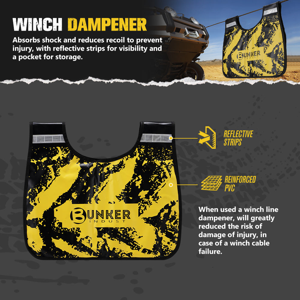 Bunker Indust 4x4 Recovery Kit Kinetic Rope Soft Shackles Winch Dampener Offroad - Sunyee