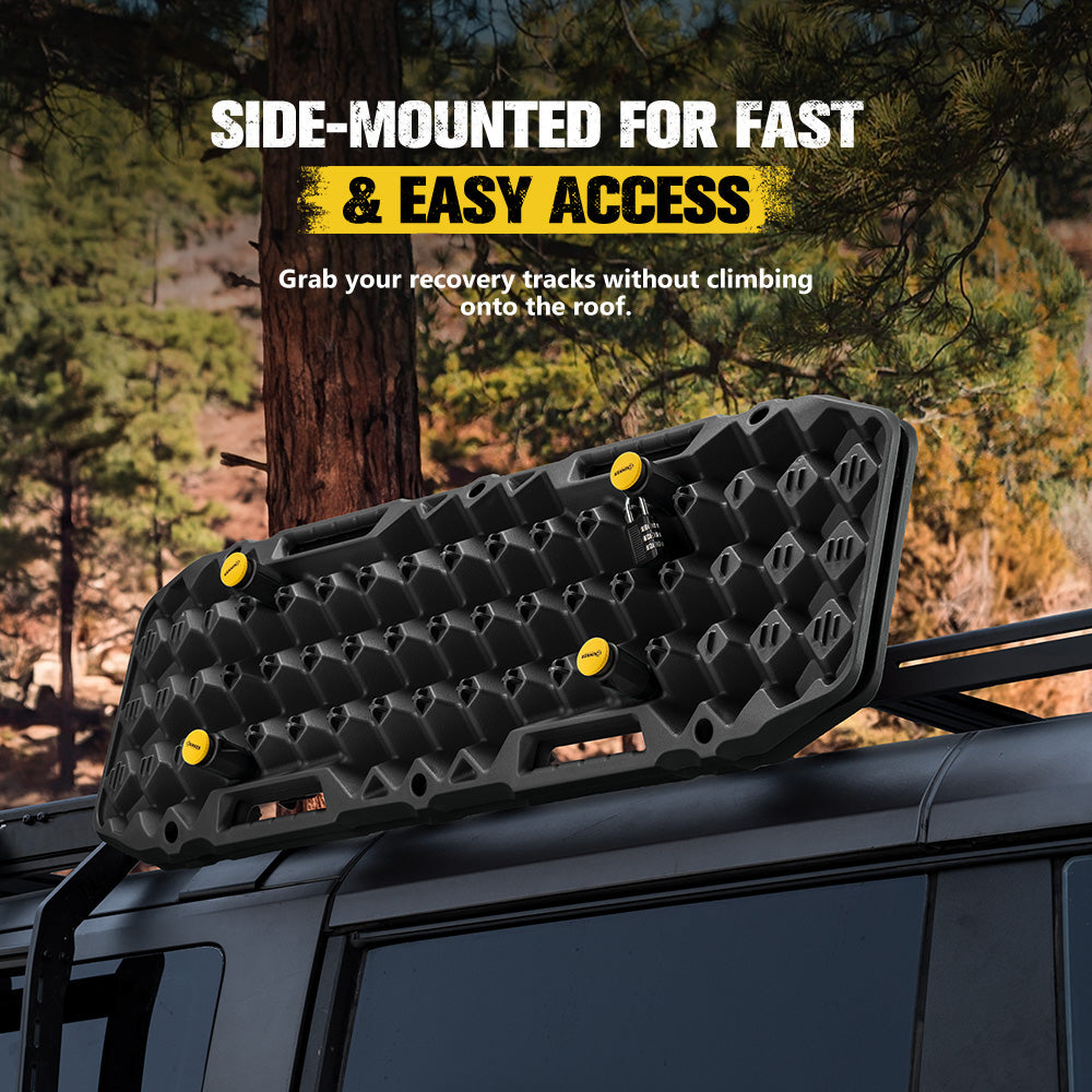Bunker Indust 2PCS Recovery Tracks Board 10T Black + Side Mounting Bracket Kit