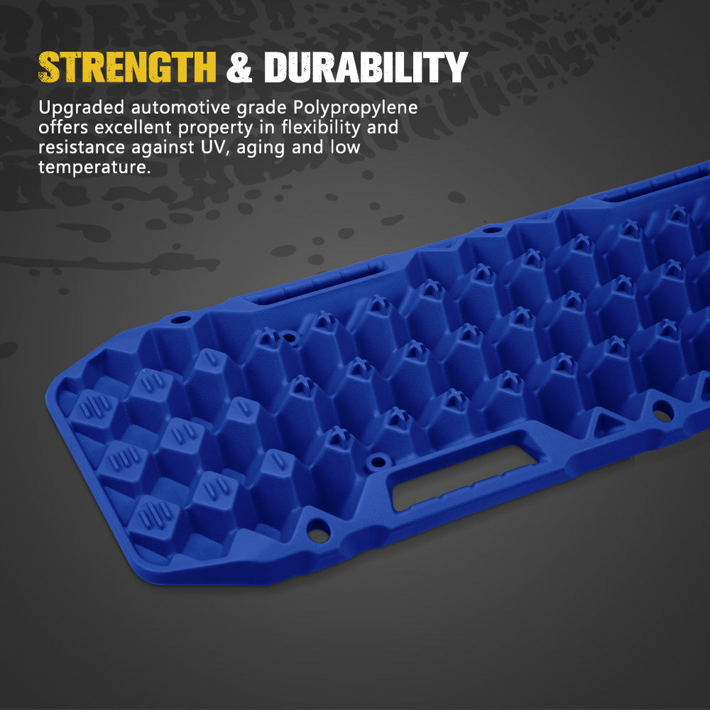 Bunker Indust 2PCS Recovery Tracks Board 10T Blue + Flat Mounting Bracket Kit