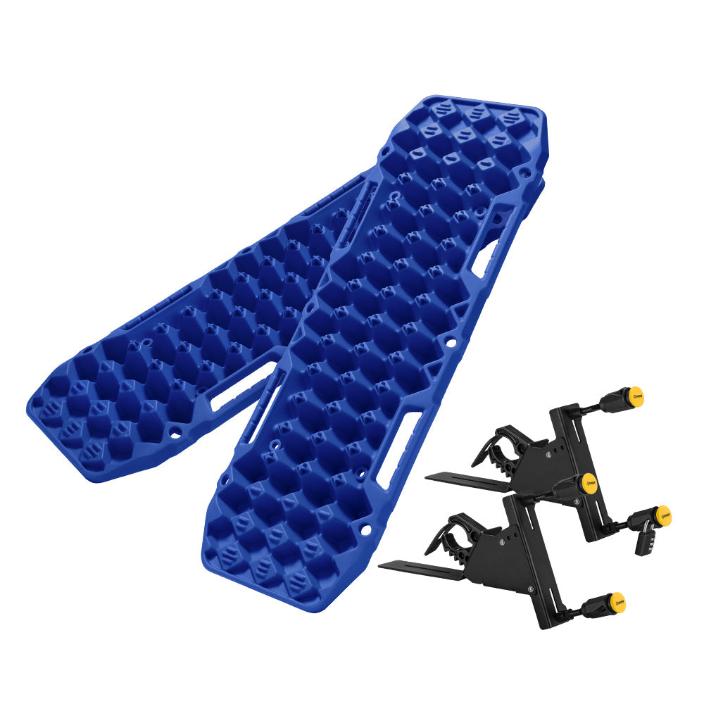 Bunker Indust 2PCS Recovery Tracks Board 10T Blue + Side Mounting Bracket Kit