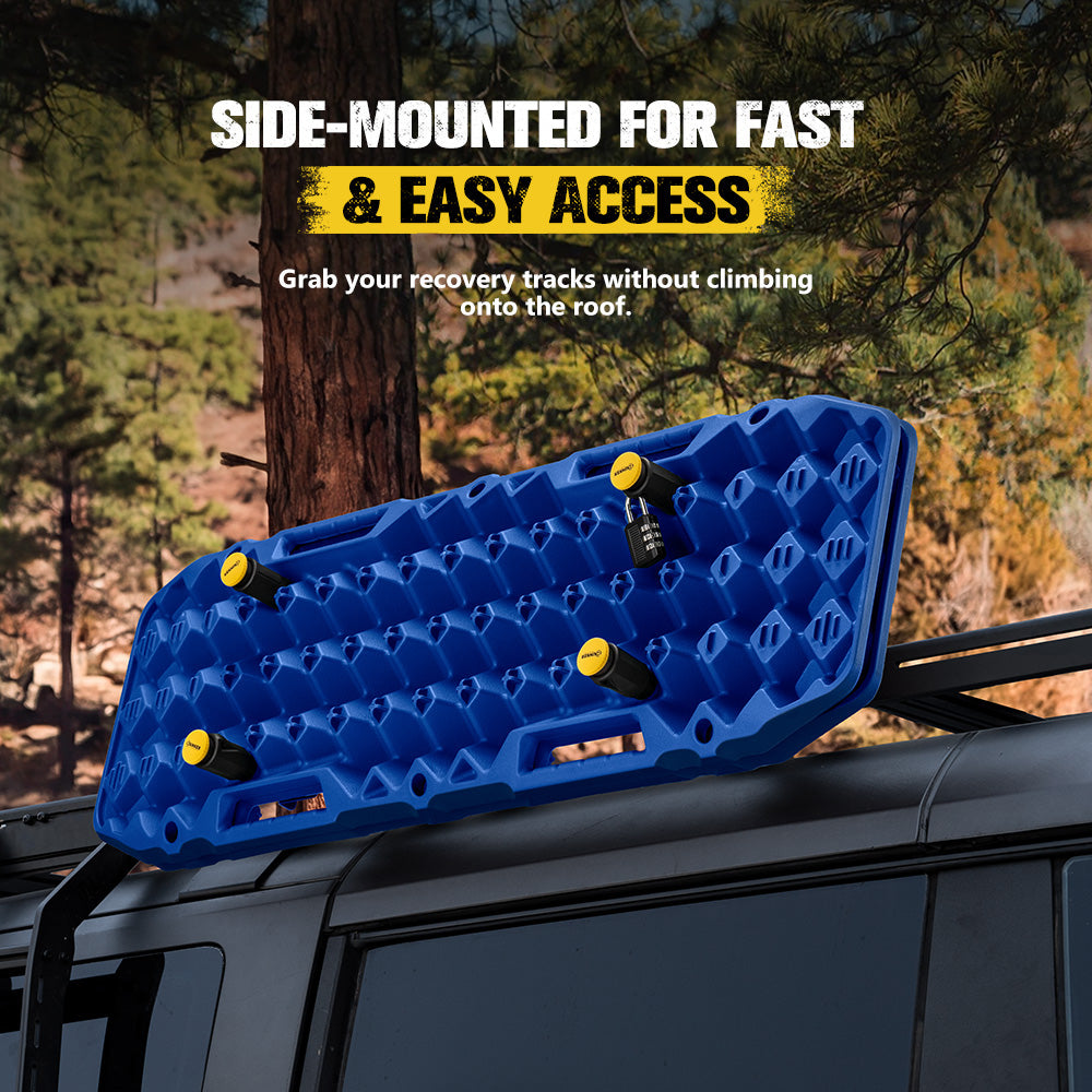 Bunker Indust 2PCS Recovery Tracks Board 10T Blue + Side Mounting Bracket Kit