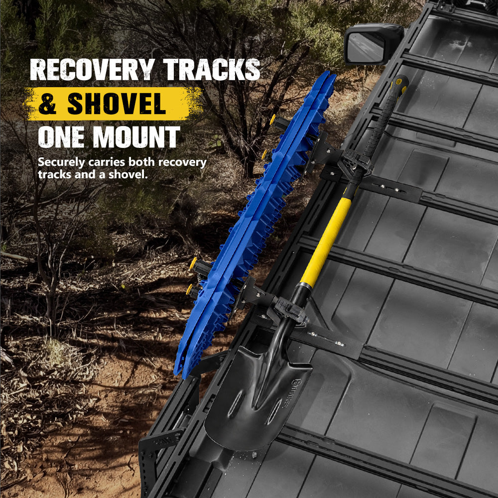 Bunker Indust 2PCS Recovery Tracks Board 10T Blue + Side Mounting Bracket Kit