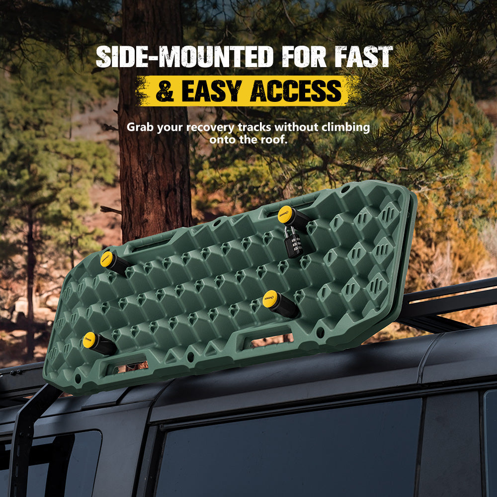 Bunker Indust 2PCS Recovery Tracks Board 10T Green + Side Mounting Bracket Kit