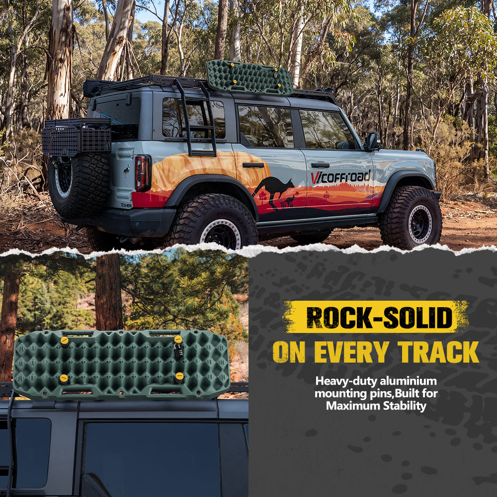 Bunker Indust Recovery Tracks Board Green + Side Mounting Kit + Square Shovel