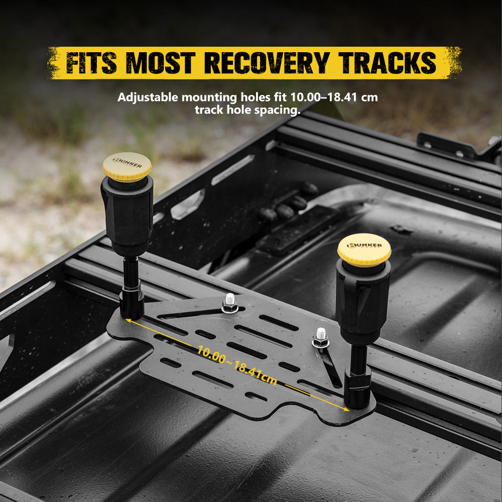 Bunker Indust 2PCS Recovery Tracks Board 10T Grey + Flat Mounting Bracket Kit