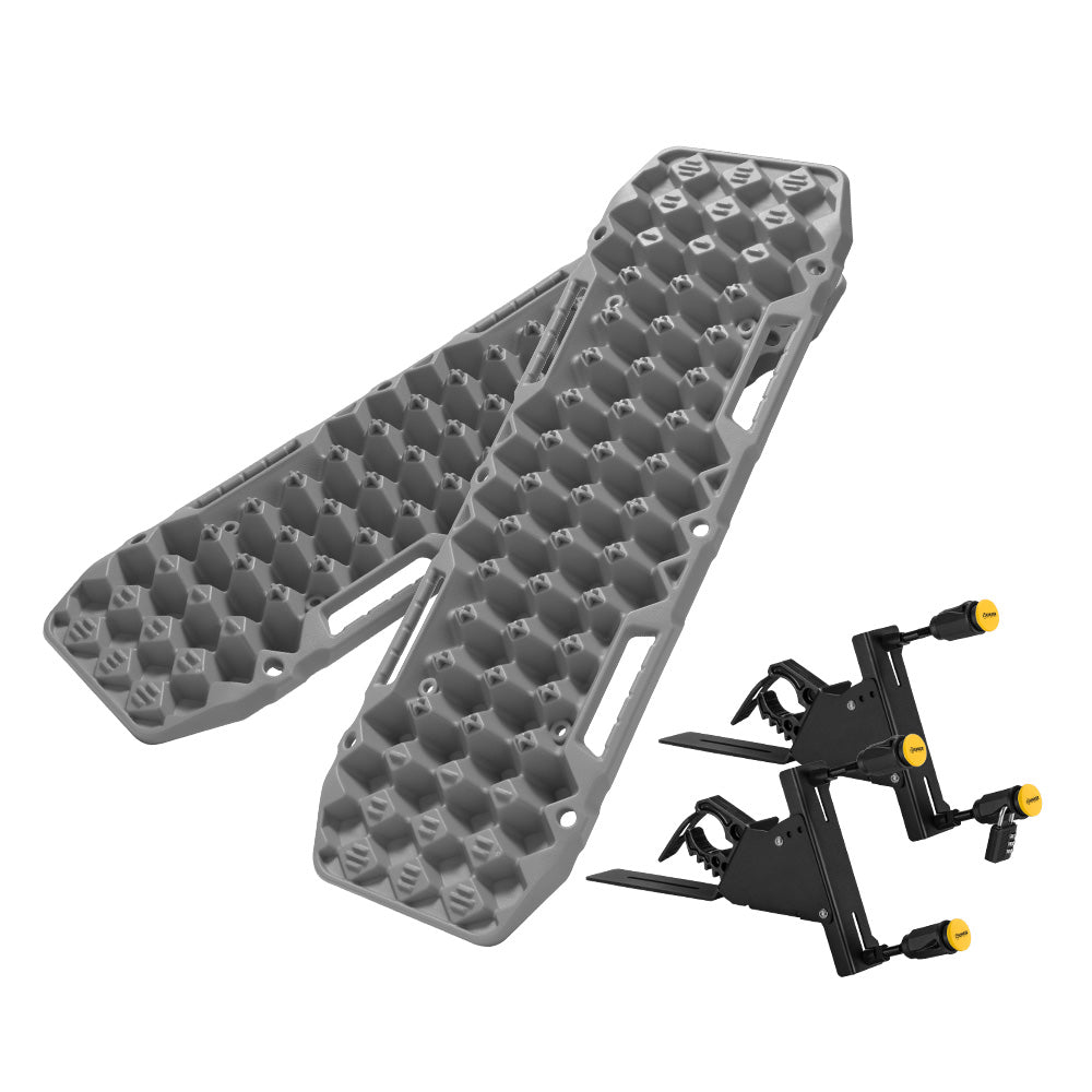 Bunker Indust 2PCS Recovery Tracks Board 10T Grey + Side Mounting Bracket Kit