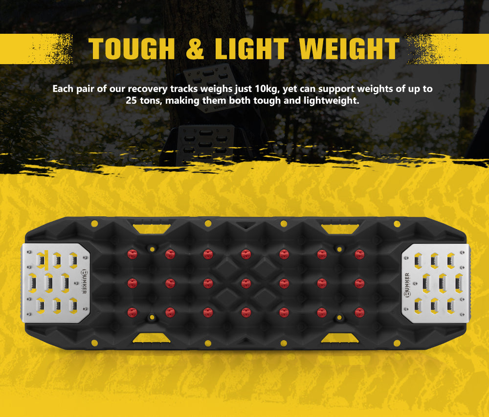 Bunker Indust Pair Recovery Tracks 25T With Steel Traction Plate Sand Snow Mud - Sunyee