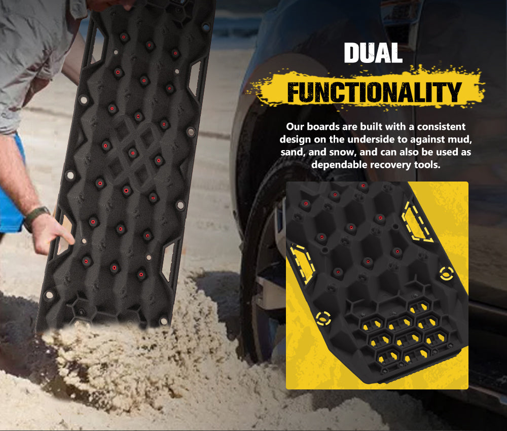 Bunker Indust Pair Recovery Tracks 25T With Steel Traction Plate Sand Snow Mud - Sunyee