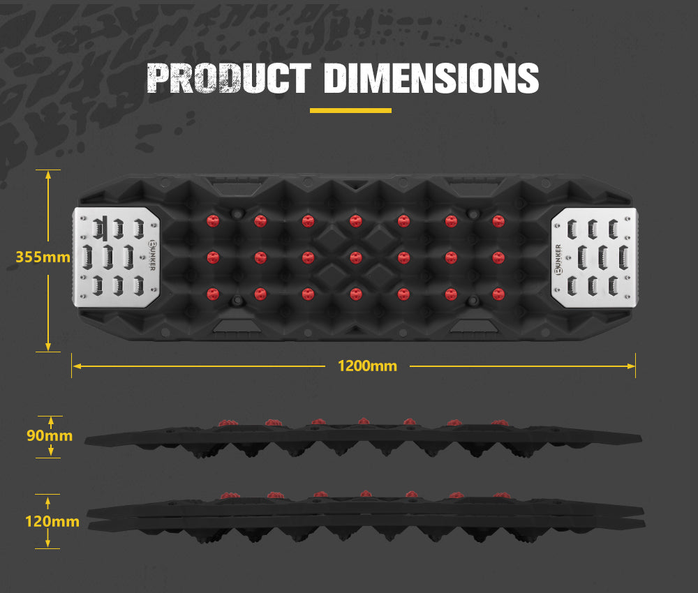 Bunker Indust Pair Recovery Tracks 25T With Steel Traction Plate Sand Snow Mud - Sunyee