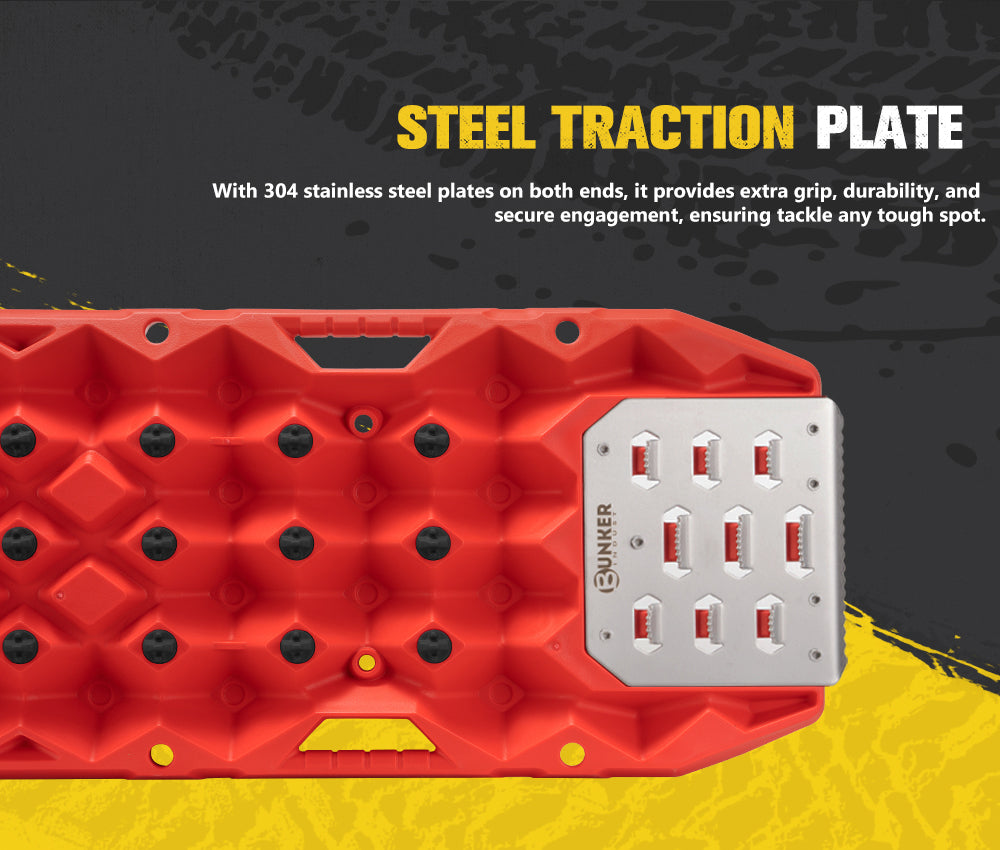 Bunker Indust Pair Recovery Tracks 25T With Steel Traction Plate Sand Mud Snow - Sunyee