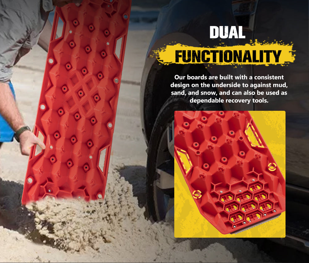 Bunker Indust Pair Recovery Tracks 25T With Steel Traction Plate Sand Mud Snow - Sunyee