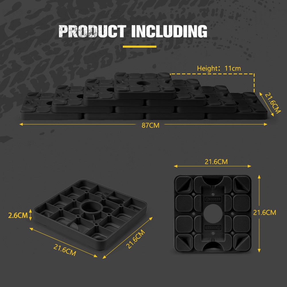 Bunker Indust 10X RV Levelling Blocks Interlocking Stackable Non-Slip Jack Pads