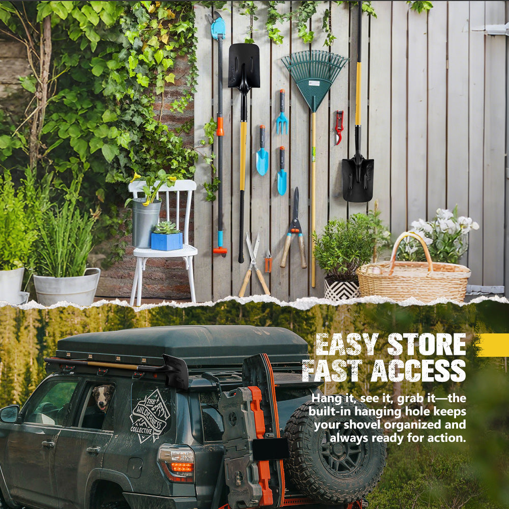 Bunker Indust 150CM Square Shovel Heavy Duty For Garden Digging Offroad Recovery - Sunyee