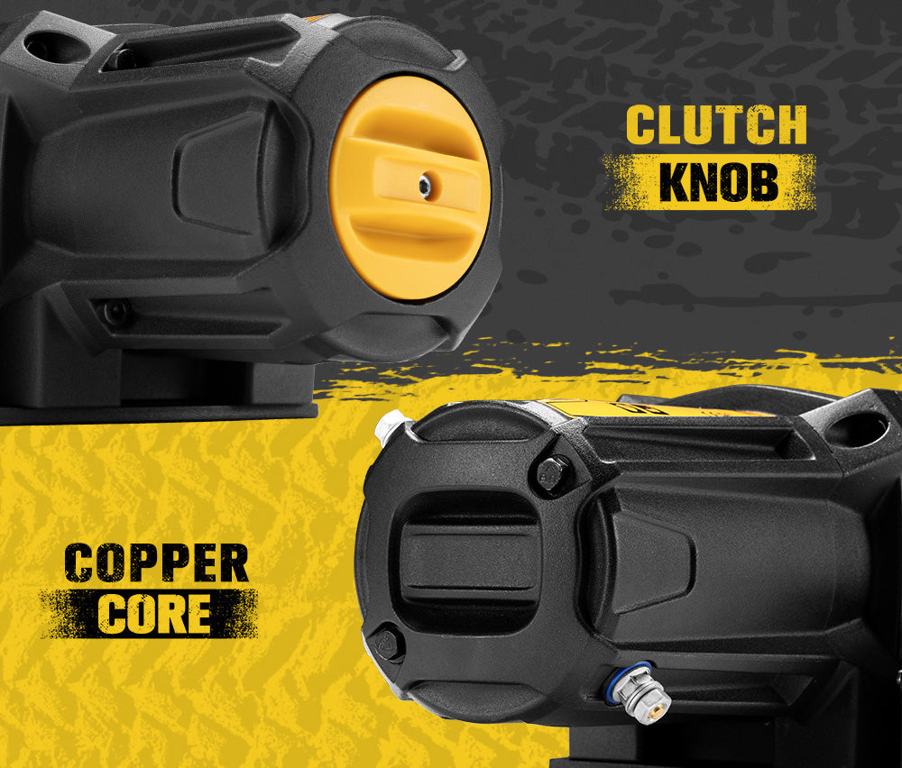 Bunker Indust 6000LBS/2722KGS Electric Winch 12V Synthetic Rope Wireless UTV ATV - Sunyee