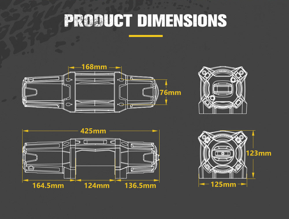 Bunker Indust 6000LBS/2722KGS Electric Winch 12V Synthetic Rope Wireless UTV ATV - Sunyee