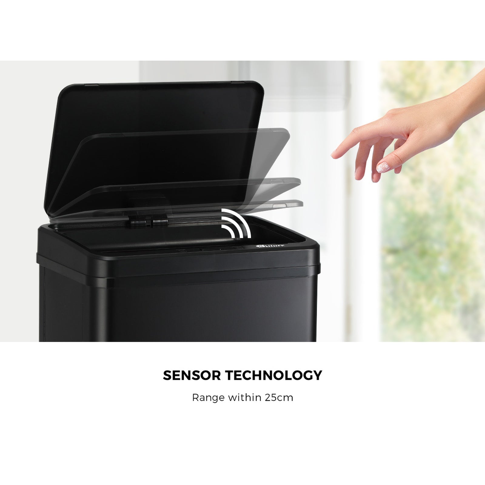Oikiture 40/50/60L Motion Sensor Rubbish Bin Automatic Stainless Steel Trash Can