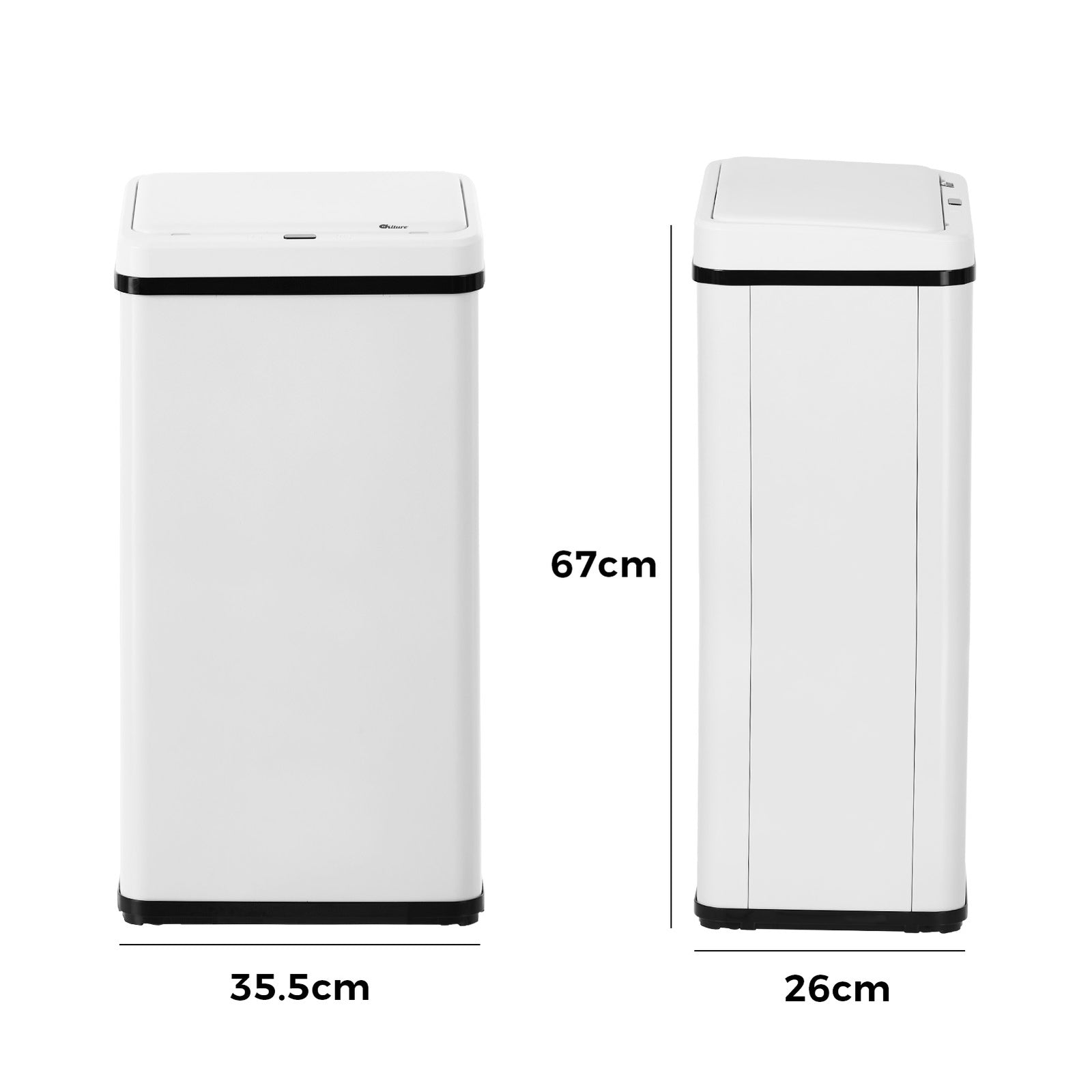 Oikiture 50L Motion Sensor Bin Automatic Rubbish Trash Can Kitchen White