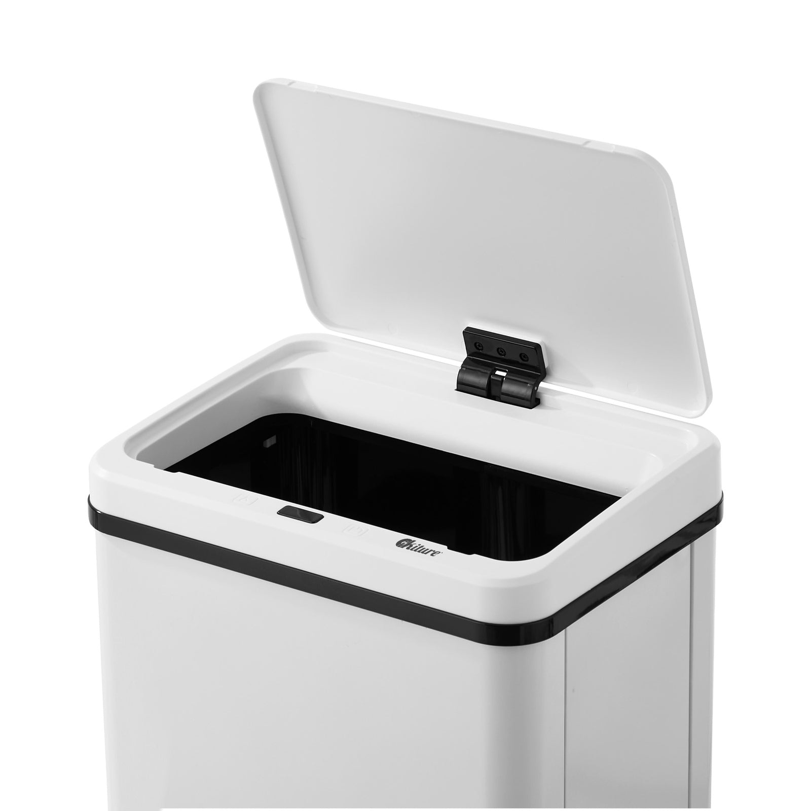 Oikiture 60L Motion Sensor Rubbish Bin Kitchen Waste Can Stainless Steel White