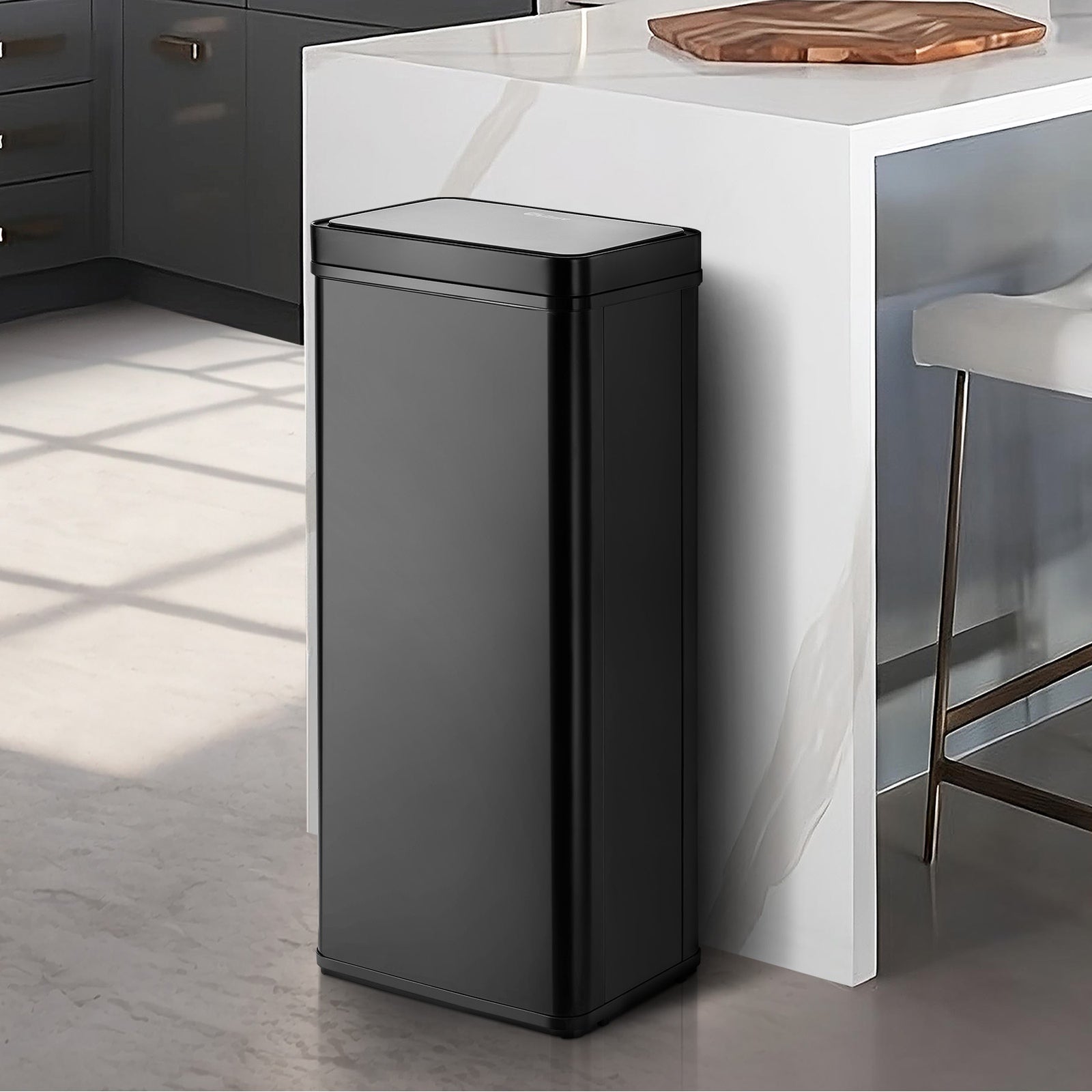 Oikiture 75L Motion Sensor Bin Automatic Rubbish Trash Can Kitchen Black - Sunyee