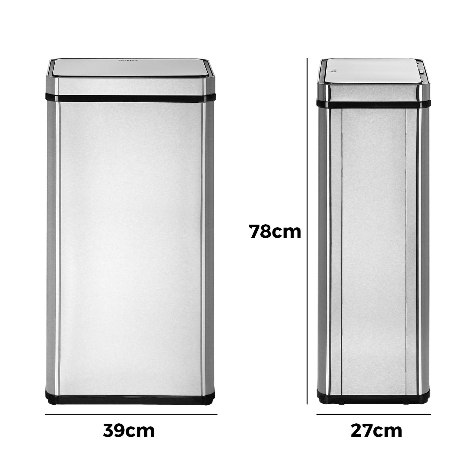 Oikiture 75L Motion Sensor Bin Automatic Rubbish Trash Can Kitchen Silver - Sunyee