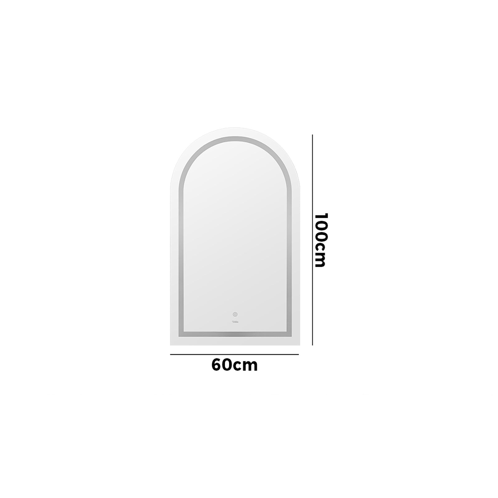 Welba LED Arched Bathroom Mirror Anti-fog Smart Makeup Wall Mirrors 100x60cm - Sunyee