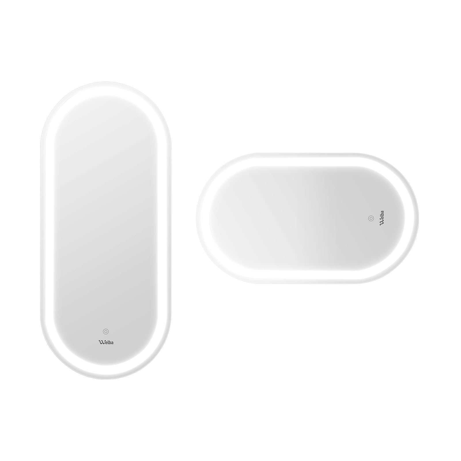 Welba LED Oval Bathroom Mirror Anti-fog Smart Makeup Wall Mirrors 1000/750mm - Sunyee