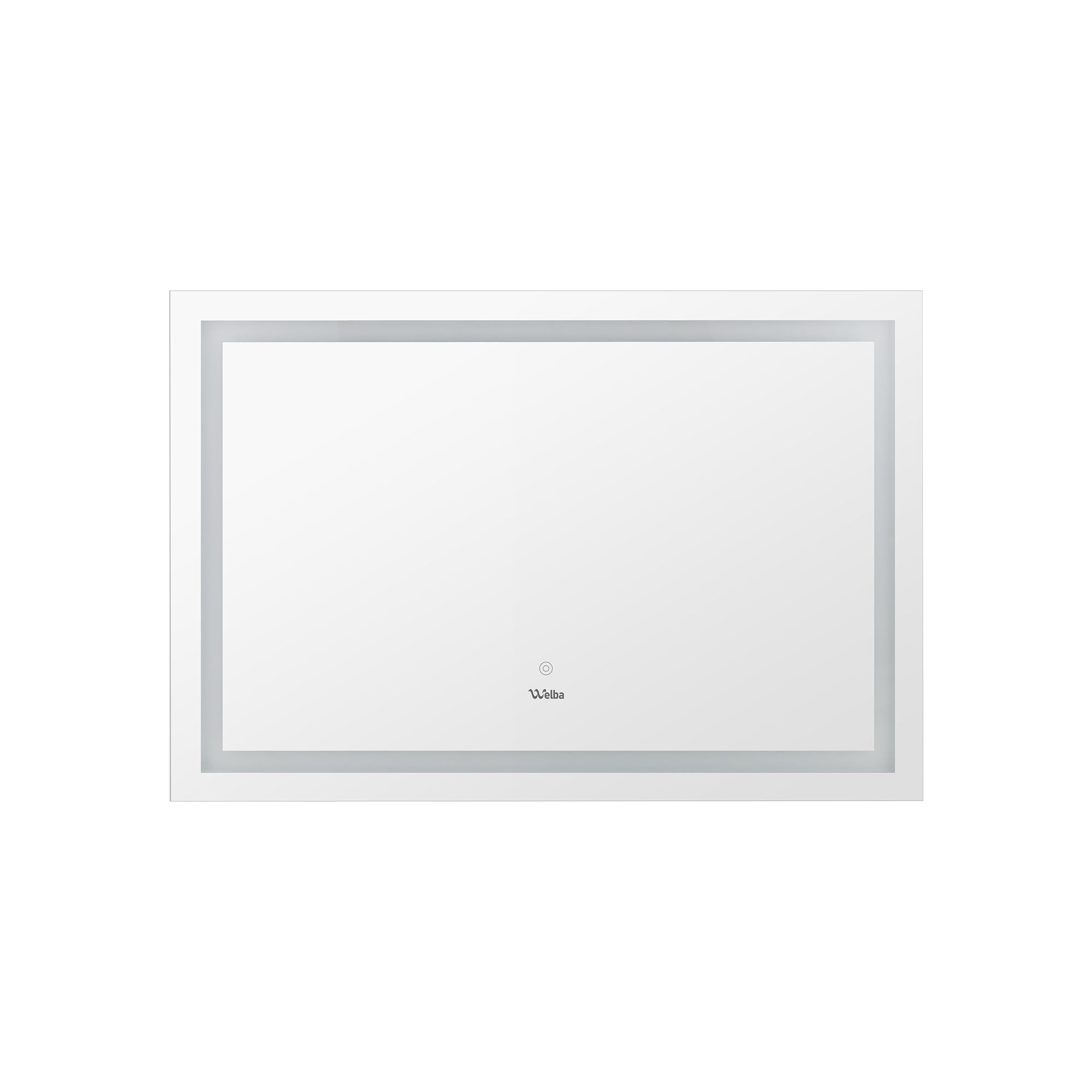 Welba LED Rectangle Bathroom Mirror Smart Anti-fog Makeup Wall Mirrors 100x70cm - Sunyee