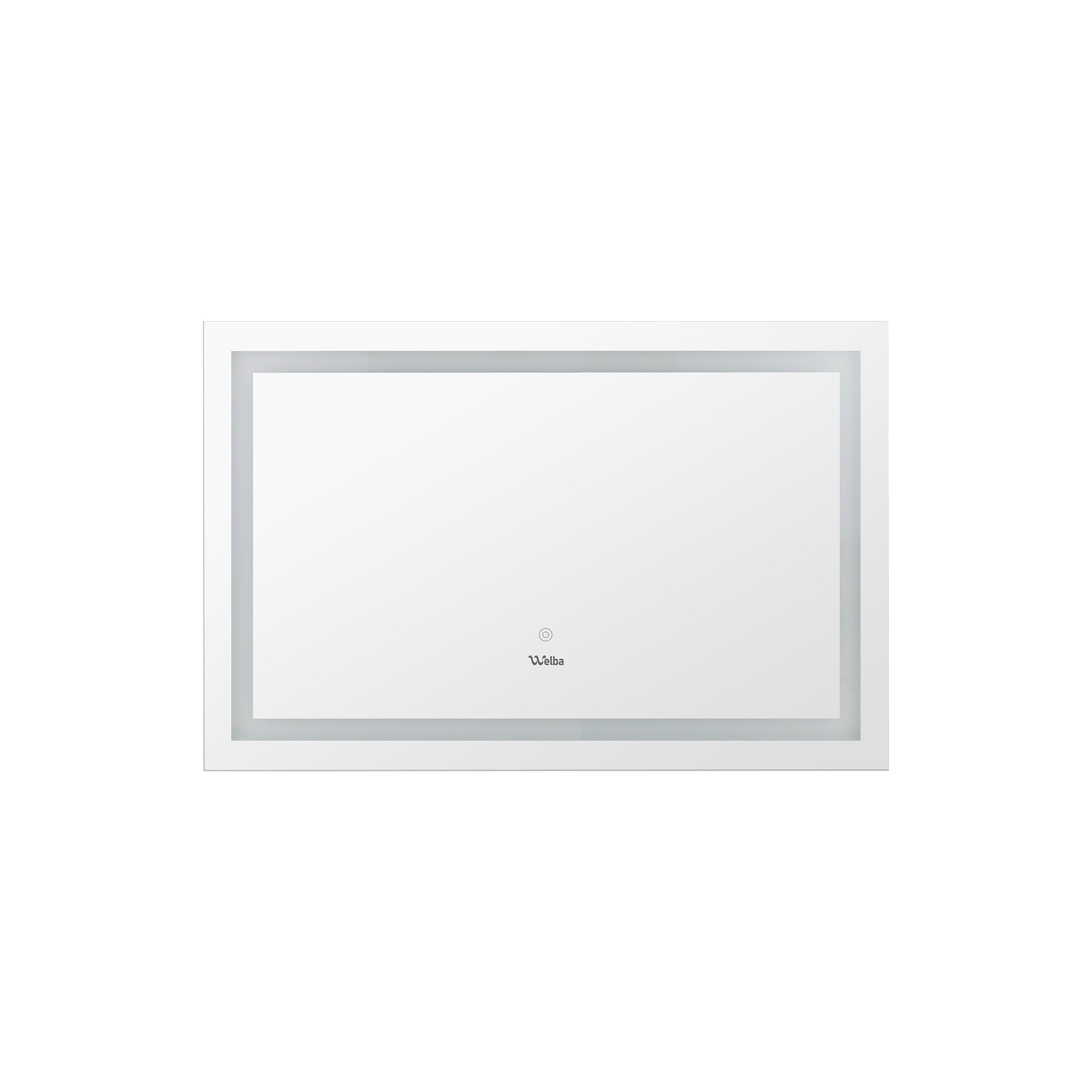 Welba LED Rectangle Bathroom Mirror Anti-fog Smart Makeup Wall Mirrors 80x60cm - Sunyee