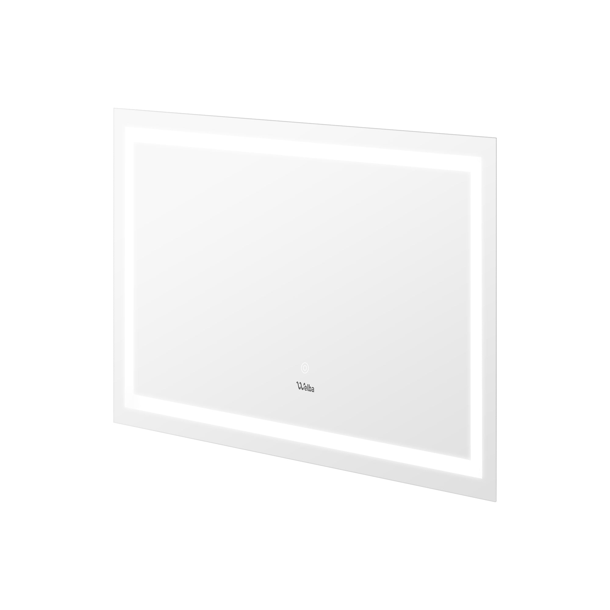 Welba LED Rectangle Bathroom Mirror Anti-fog Smart Makeup Wall Mirrors 80x60cm - Sunyee