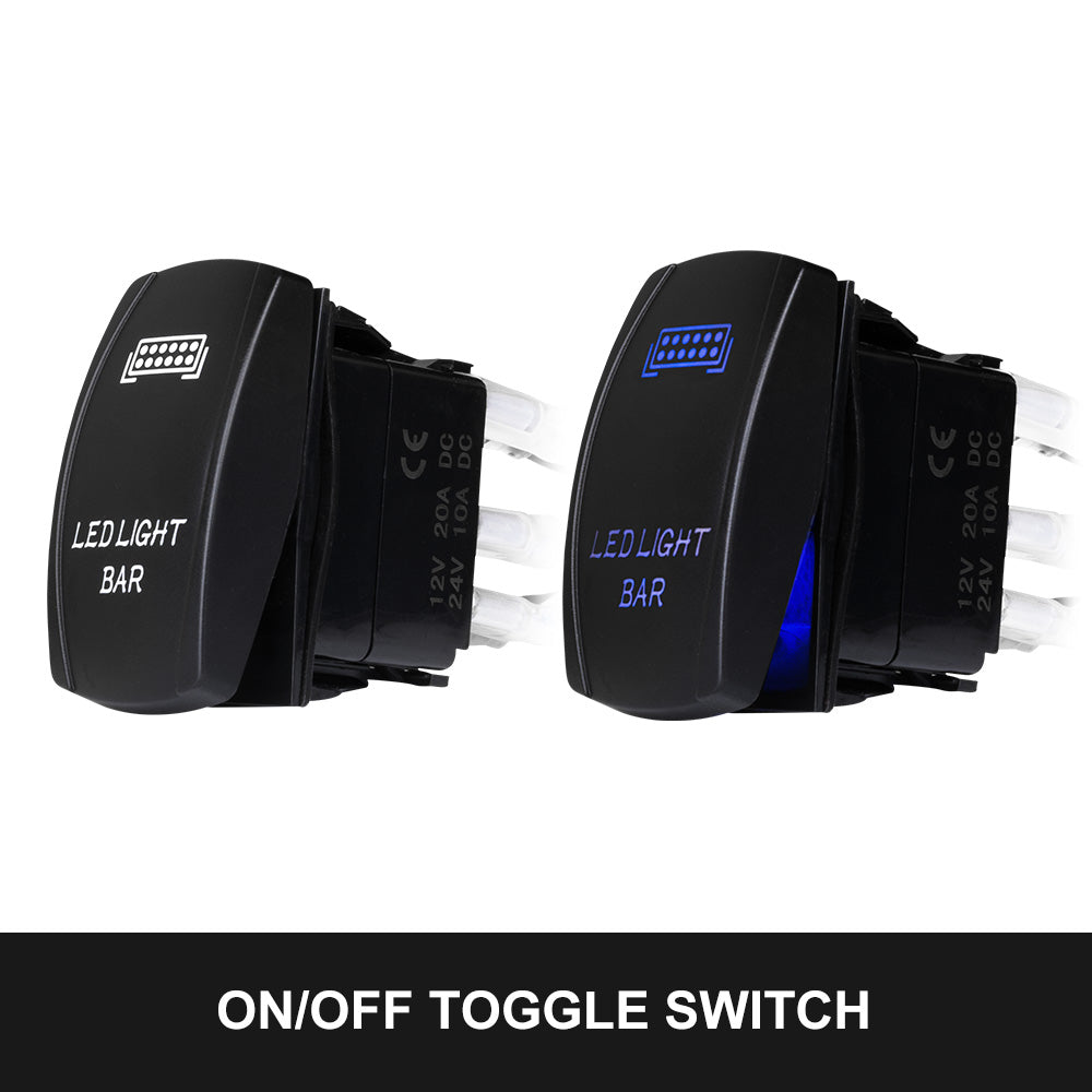 2 Way High Beam Wiring Loom Harness Kit LED light Bar 12V 30A 3M With Rocker Switch - Sunyee