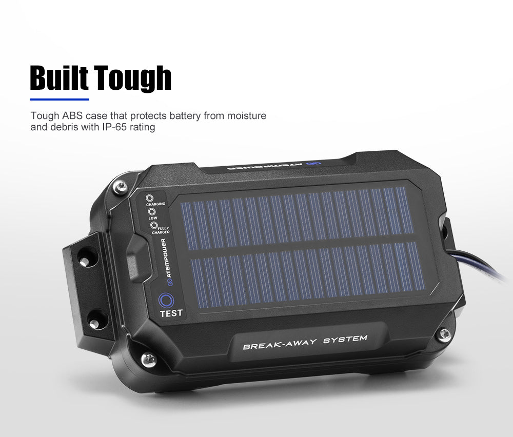 Atem Power Break Away System with Battery& Switch Solar Trailer Electric Brake - Sunyee