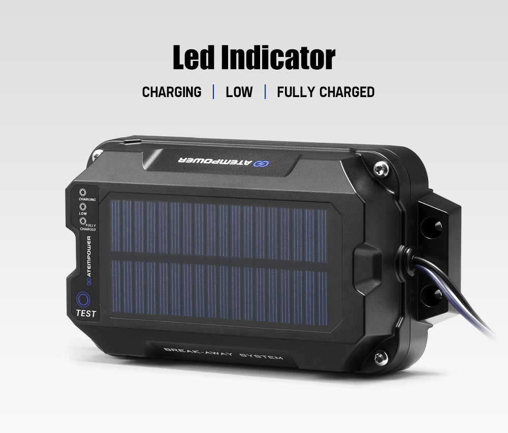 Atem Power Break Away System with Battery& Switch Solar Trailer Electric Brake - Sunyee