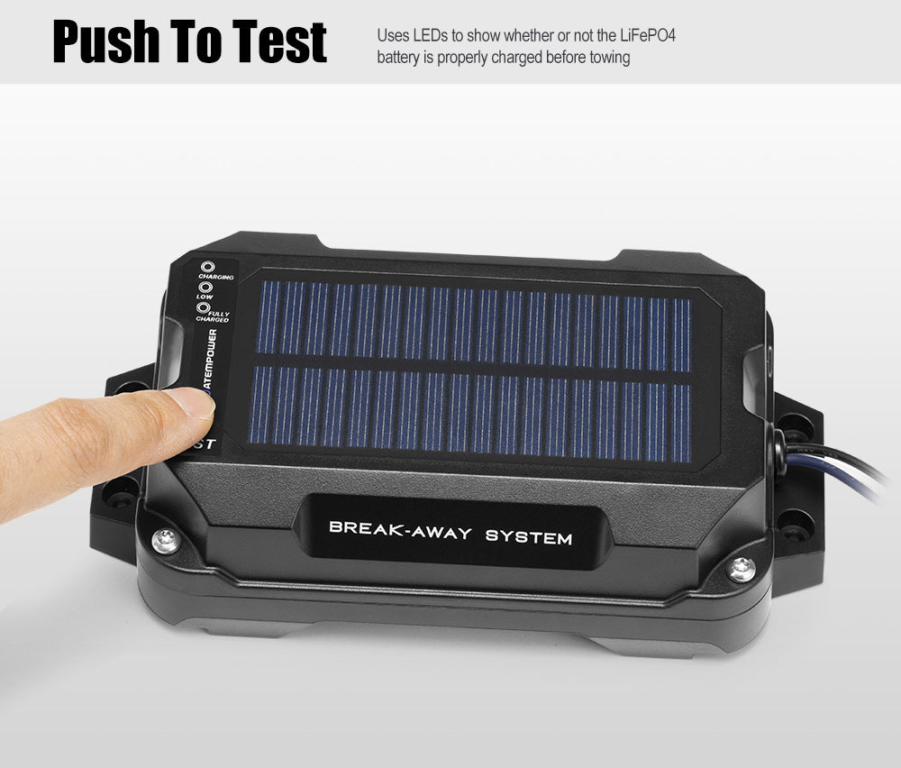 Atem Power Break Away System with Battery& Switch Solar Trailer Electric Brake - Sunyee