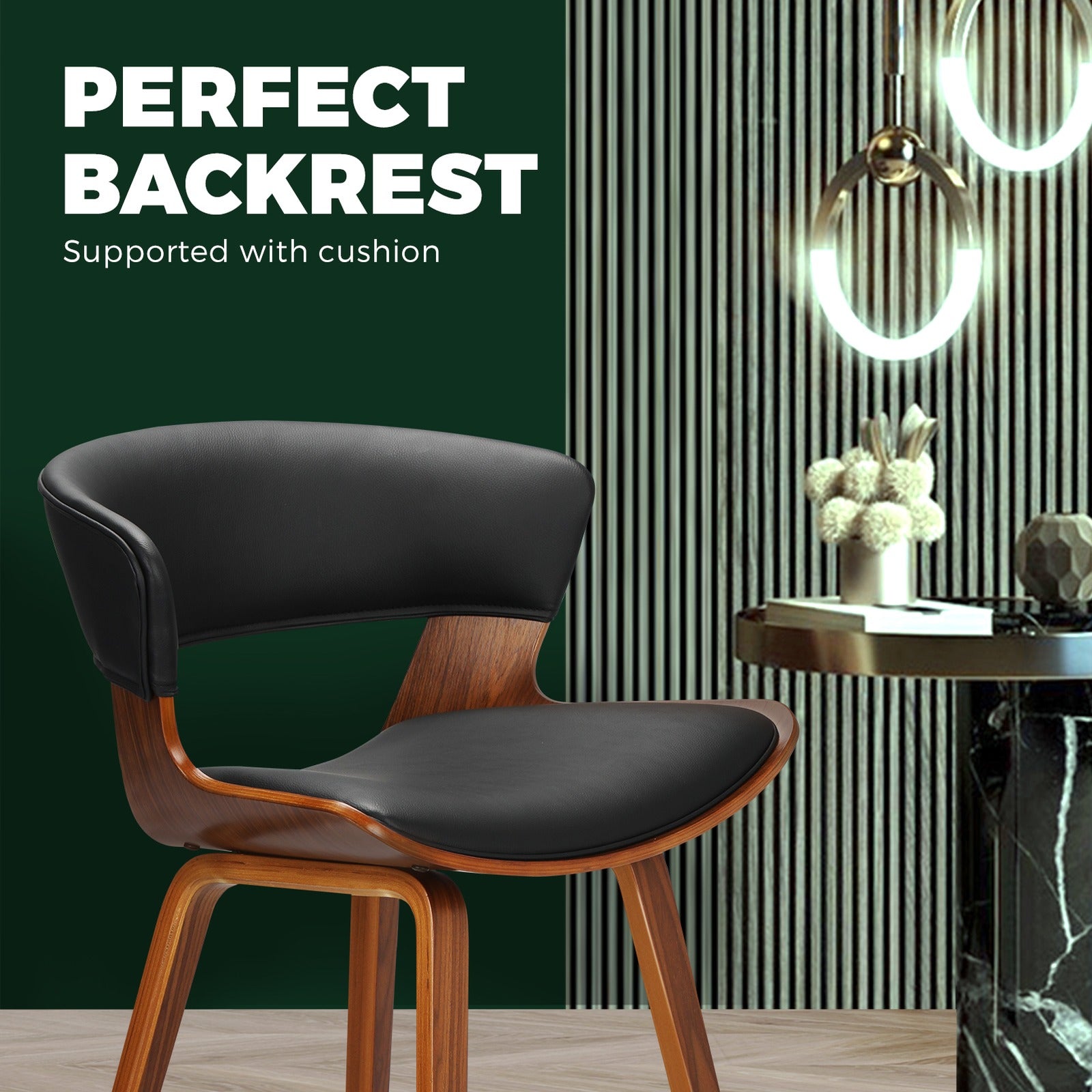 Oikiture Bar Stools Kitchen Stool Chairs Wood Barstool Dining Chair PU Leather x2 - Sunyee