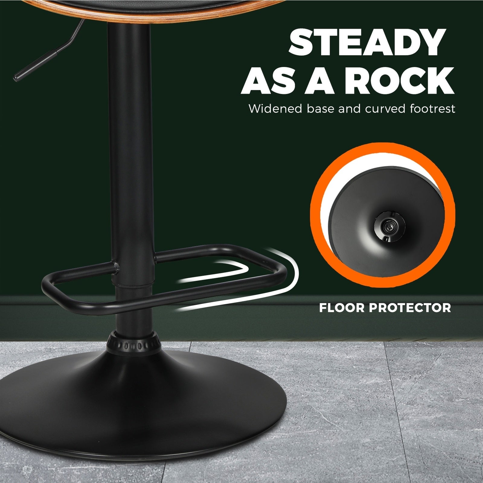 Oikiture Bar Stools Kitchen Stool Bar Chairs Swivel Barstool PU Leather Gas Lift - Sunyee