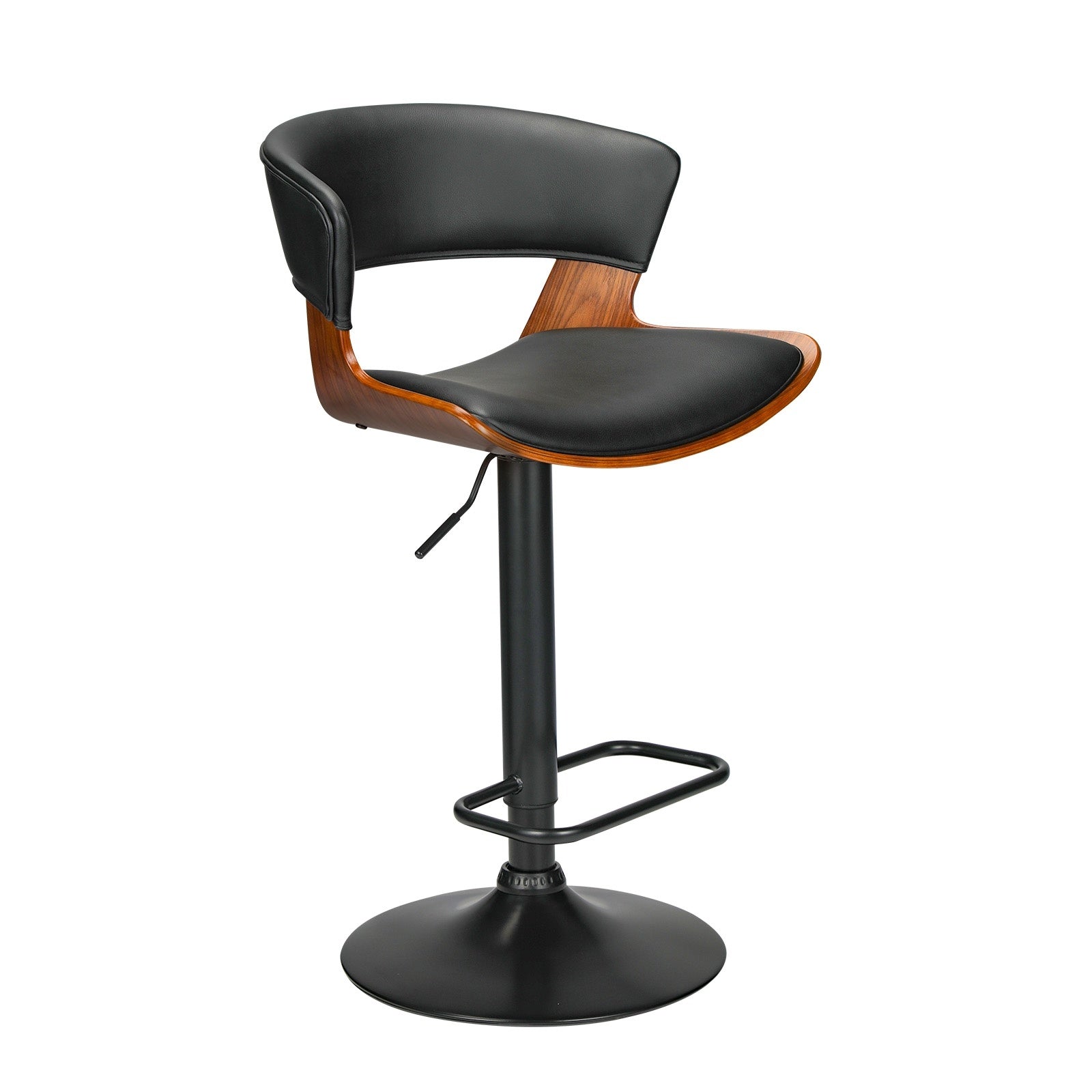 Oikiture Bar Stools Kitchen Stool Bar Chairs Swivel Barstool PU Leather Gas Lift - Sunyee