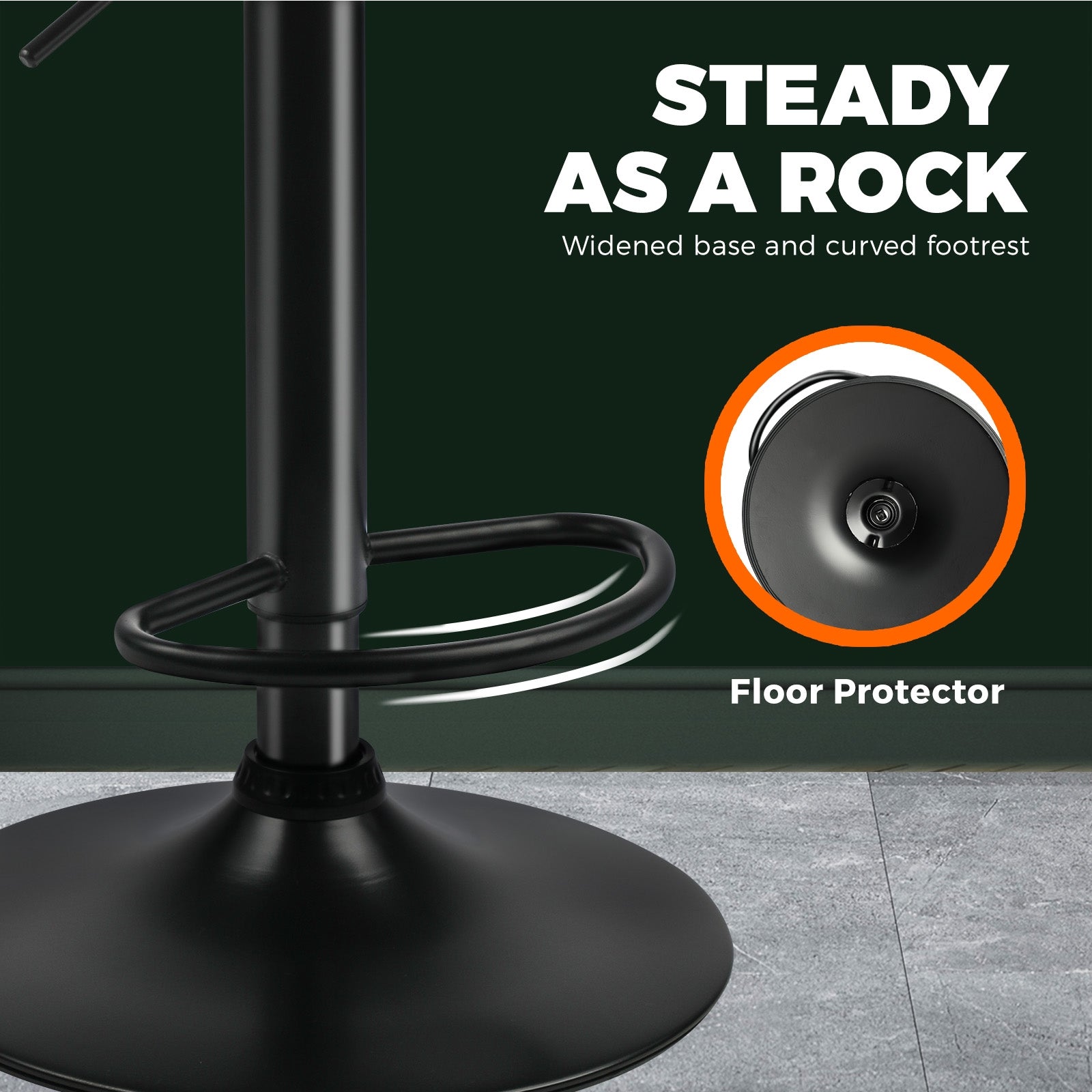 2x Oikiture Bar Stools Gas Lift Metal Bar Stool Kitchen Chairs Grey Fabric Black - Sunyee