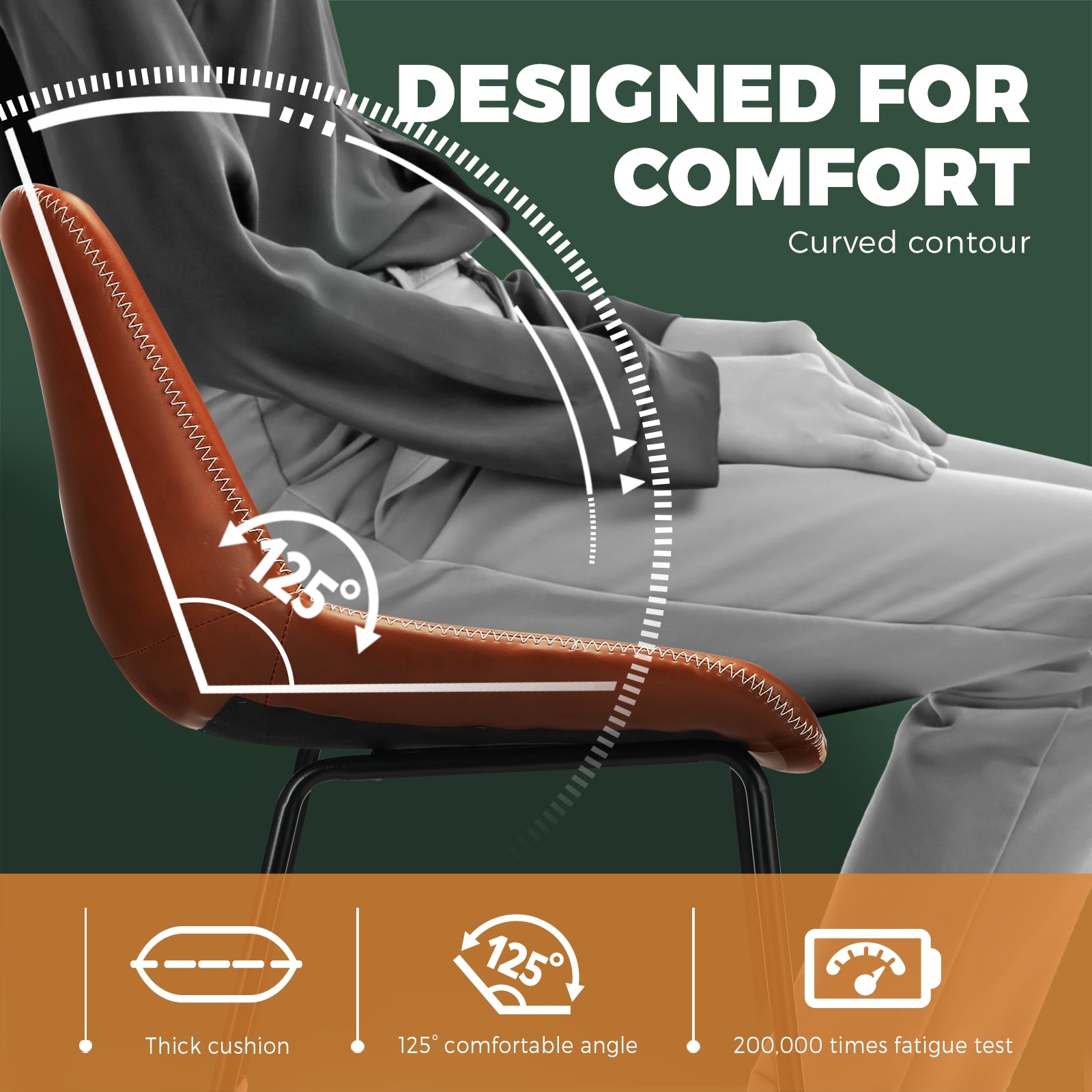 2X Oikiture Bar Stools Metal Bar Stool Kitchen Dining Chairs PU Leather Brown - Sunyee